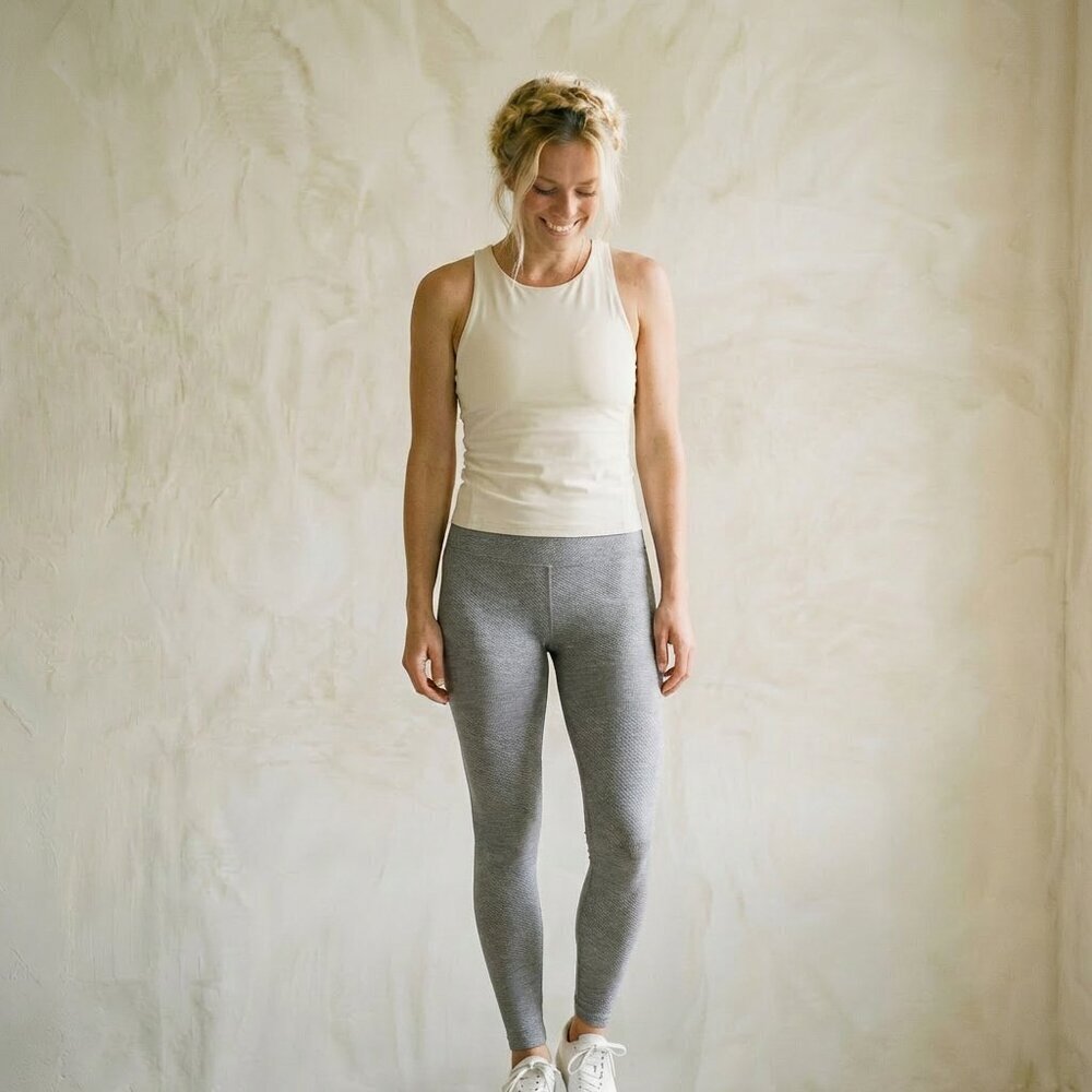 prAna Jacquard Leggings in Heather Grey - Size Medium
